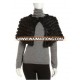 rabbit fur knit open-front wrap/ dyed black